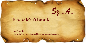 Szaszkó Albert névjegykártya