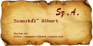 Szaszkó Albert névjegykártya