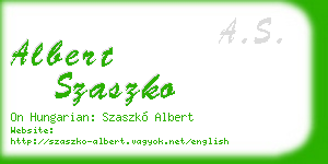 albert szaszko business card